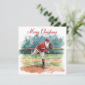 Baseball kerst feestdagenkaart (Staand voorkant)