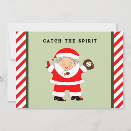 Baseball kerst feestdagenkaart (Voorkant)