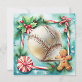 Baseball kerst feestdagenkaart (Voorkant)