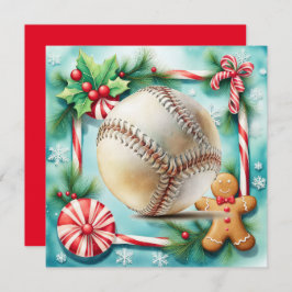 Baseball kerst feestdagenkaart