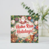 Baseball kerst feestdagenkaart (Staand voorkant)