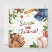 Baseball kerst feestdagenkaart (Voorkant)