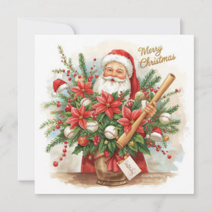 Baseball kerst feestdagenkaart