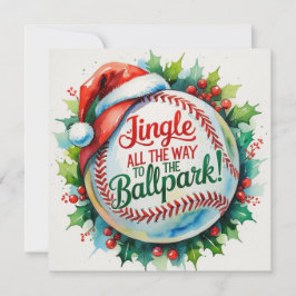 Baseball kerst feestdagenkaart