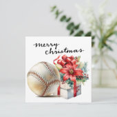 Baseball kerst feestdagenkaart (Staand voorkant)