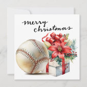 Baseball kerst feestdagenkaart (Voorkant)