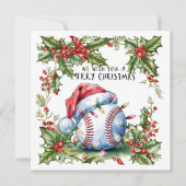 Baseball kerst feestdagenkaart (Voorkant)