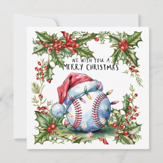 Baseball kerst feestdagenkaart (Voorkant)