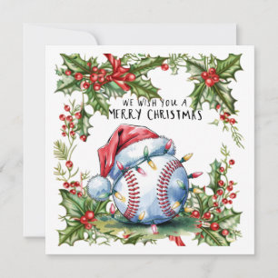 Baseball kerst feestdagenkaart