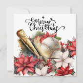 Baseball kerst feestdagenkaart (Voorkant)