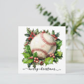 Baseball kerst feestdagenkaart (Staand voorkant)