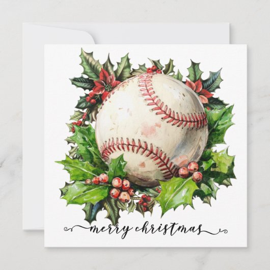 Baseball kerst feestdagenkaart (Voorkant)