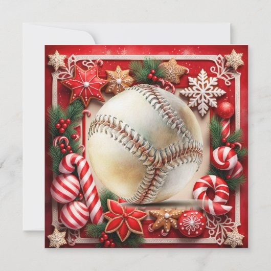 Baseball kerst feestdagenkaart (Voorkant)