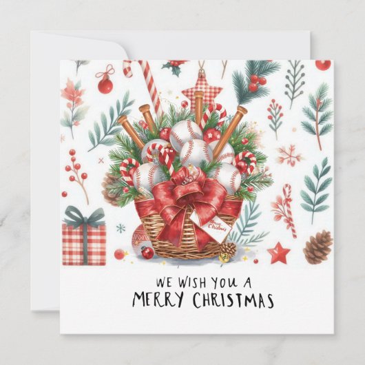 Baseball kerst feestdagenkaart (Voorkant)