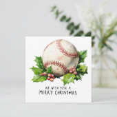 Baseball kerst feestdagenkaart (Staand voorkant)