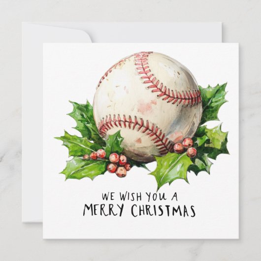 Baseball kerst feestdagenkaart (Voorkant)