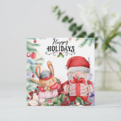 Baseball kerst feestdagenkaart (Staand voorkant)