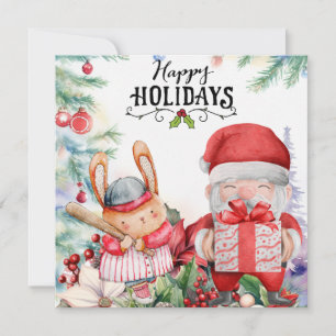 Baseball kerst feestdagenkaart