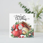 Baseball kerst feestdagenkaart (Staand voorkant)