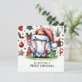 Baseball kerst feestdagenkaart (Staand voorkant)