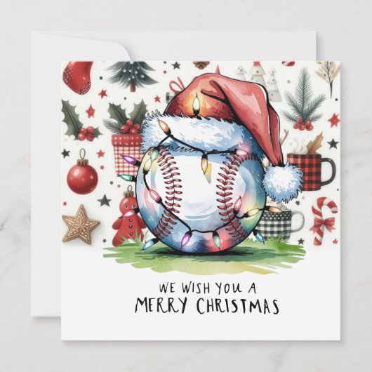 Baseball kerst feestdagenkaart (Voorkant)
