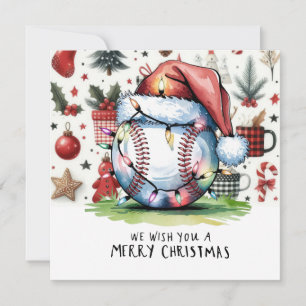 Baseball kerst feestdagenkaart