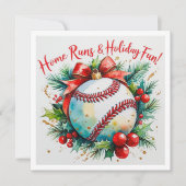 Baseball kerst feestdagenkaart (Voorkant)
