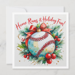 Baseball kerst feestdagenkaart
