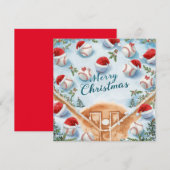Baseball kerst feestdagenkaart (Voorkant / Achterkant)