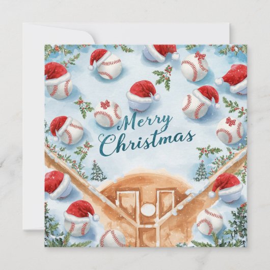 Baseball kerst feestdagenkaart (Voorkant)