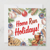 Baseball kerst feestdagenkaart (Voorkant)