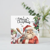 Baseball kerst feestdagenkaart (Staand voorkant)