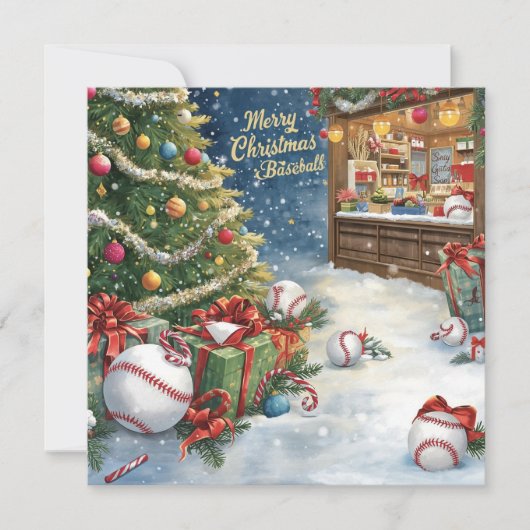Baseball kerst feestdagenkaart (Voorkant)