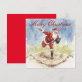 Baseball kerst feestdagenkaart (Voorkant / Achterkant)