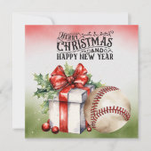 Baseball kerst feestdagenkaart (Voorkant)