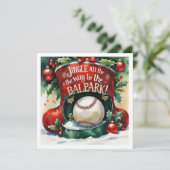 Baseball kerst feestdagenkaart (Staand voorkant)