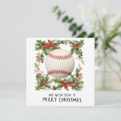 Baseball kerst feestdagenkaart (Staand voorkant)