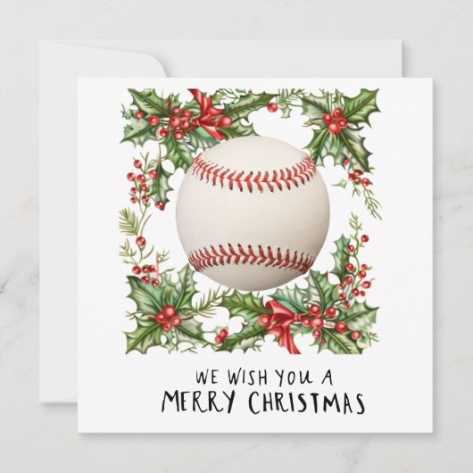 Baseball kerst feestdagenkaart (Voorkant)