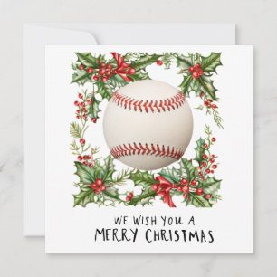 Baseball kerst feestdagenkaart