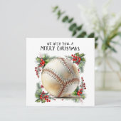 Baseball kerst feestdagenkaart (Staand voorkant)