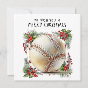 Baseball kerst feestdagenkaart