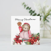 Baseball kerst feestdagenkaart (Staand voorkant)