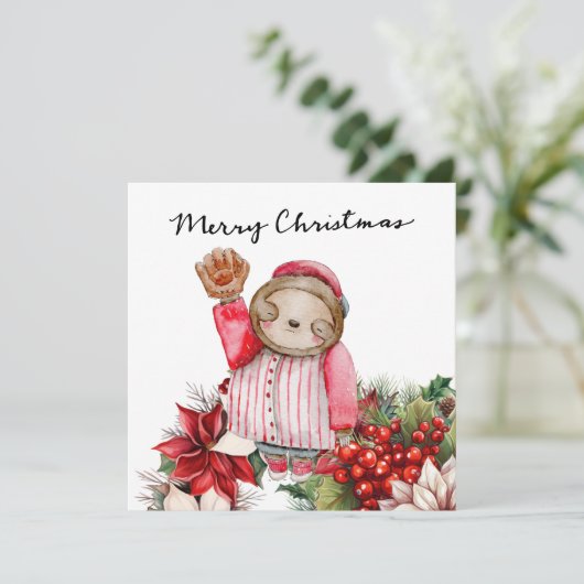 Baseball kerst feestdagenkaart (Staand voorkant)