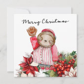 Baseball kerst feestdagenkaart (Voorkant)