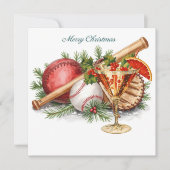 Baseball kerst feestdagenkaart (Voorkant)