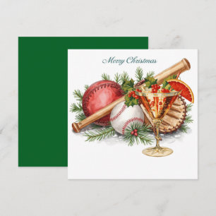 Baseball kerst feestdagenkaart