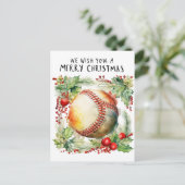 Baseball kerst feestdagenkaart (Staand voorkant)