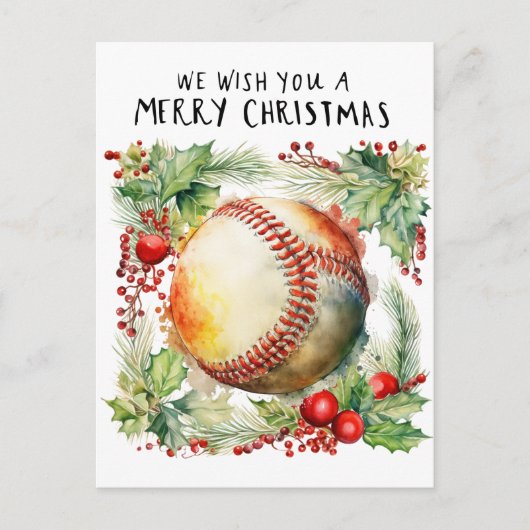 Baseball kerst feestdagenkaart (Voorkant)