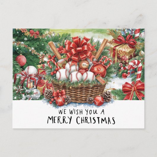 Baseball kerst feestdagenkaart (Voorkant)