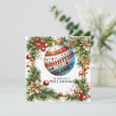 Baseball kerst feestdagenkaart (Staand voorkant)